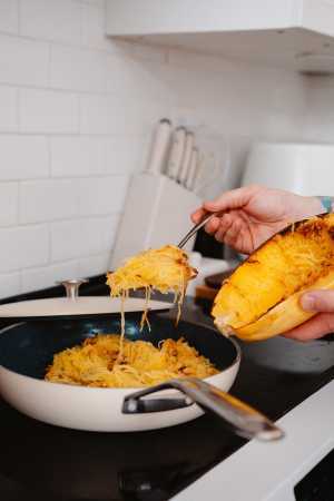 Kilne Everything Pan with spaghetti Kilne Everything Pan with spaghetti