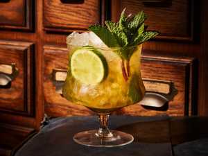 Cedar and Ginger Mule cocktail at Prequel and Co. Apothecary, Frankie Solarik's new bar Cedar and Ginger Mule cocktail at Prequel and Co. Apothecary, Frankie Solarik's new bar