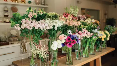 Flowers are ready for a floral arrangement workshop at Olivia's Garden