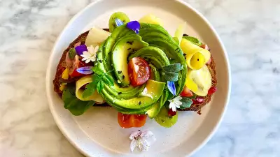 Avocado toast at Olivia's Garden on Harbord