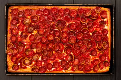 Prince Street Pizza Toronto | Spicy Spring Sicilian Square with pepperoni and Fra Diavolo Sauce