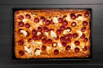 Prince Street Pizza Toronto | The Naughty Pie with pepperoni, Spicy Vodka Sauce, ricotta and hot honey