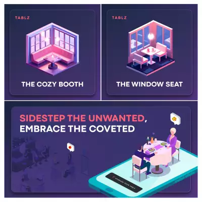 Tablz reservation system | A graphic depicting the tables that you can book on Tablz