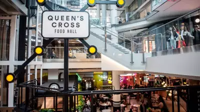Queen's Cross Food Hall | The striking signage at Queen's Cross Food Hall in the CF Eaton Centre