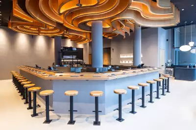 Hello Nori the Handroll Bar, Toronto | The interior circular bar at Hello Nori King West