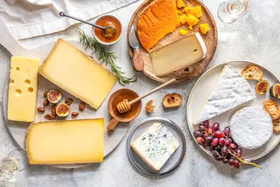A spread of European cheeses