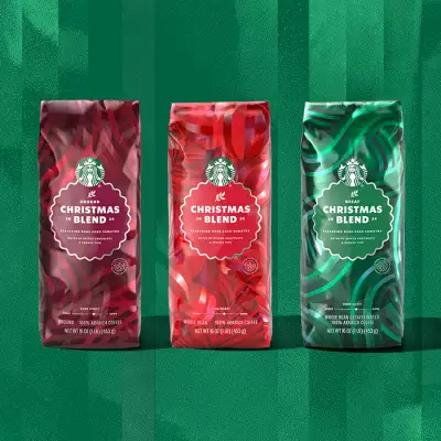 The lineup of Starbucks Christmas Blend coffees