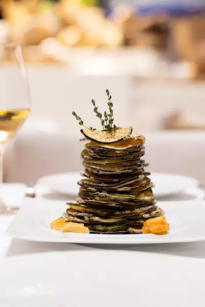 Estiatorio Milos Toronto | The Milos Special is made of eggplant and zucchini spirals