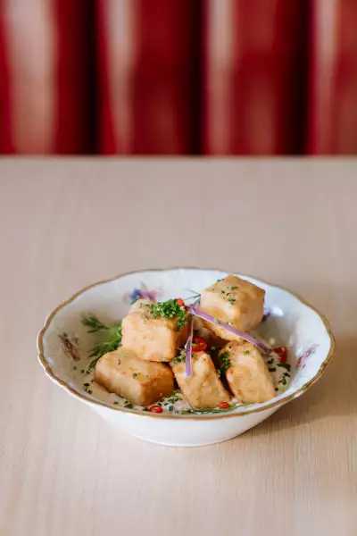 Ayla Upstairs | Crispy Dill Pickle Tofu at Ayla Upstairs