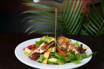 ByBlacks Restaurant Week | Jerk salad at Scotthill Caribbean Cuisine