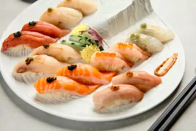 Black + Blue Steakhouse | A plate of sushi at Black + Blue Steakhouse
