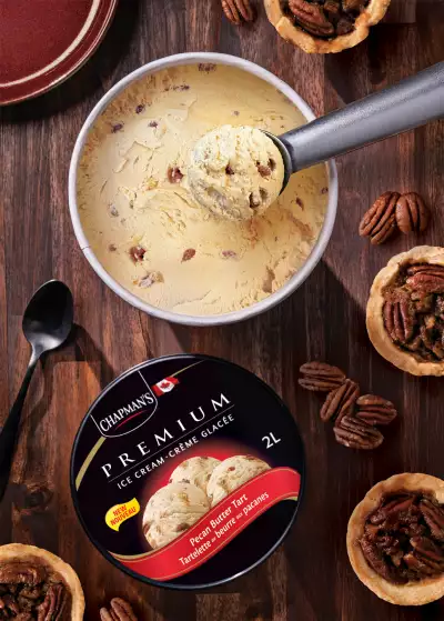 Chapman's Ice Cream | An ice cream scooper scoops Chapman's Pecan Butter Tart Premium Ice Cream