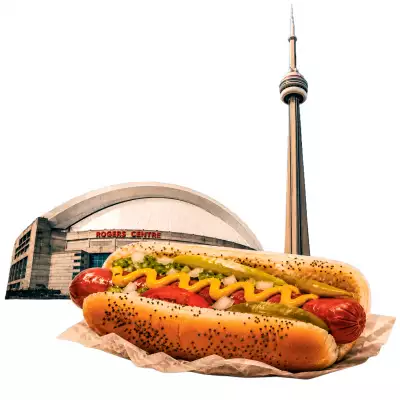 Toronto foodie bucket list | Hotdog outside the Rogers Centre