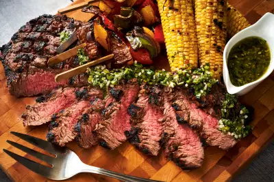 Win a Visa gift card | Grilled Marinated Steak, Veg Skewers and Corn with Chimichurri