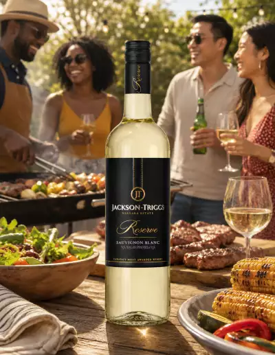 Summer drinks | Jackson-Triggs Reserve Sauvignon Blanc VQA at a summer barbecue Summer drinks | Jackson-Triggs Reserve Sauvignon Blanc VQA at a summer barbecue