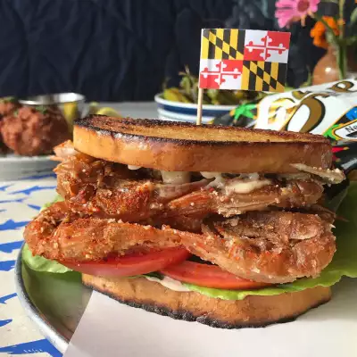 A crab sandwich in Maryland