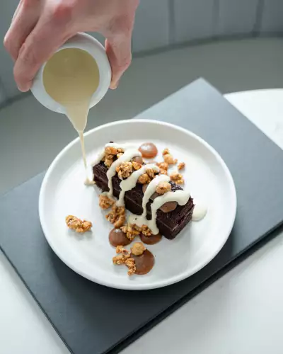 Sara Restaurant Toronto | Chocolate Cake, one of the courses on The Journey menu at Sara Toronto on Portland Street