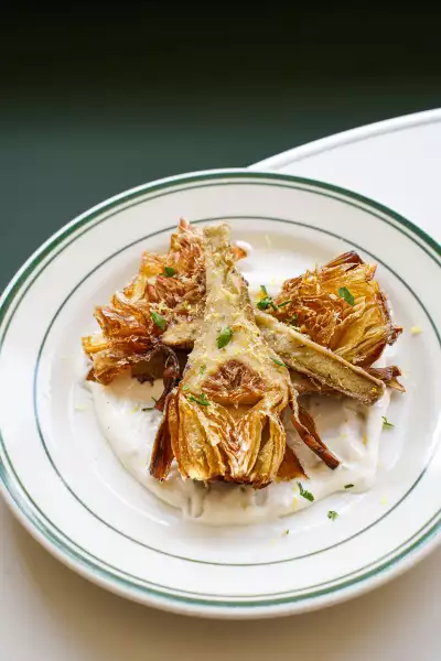 Pickled mushrooms and pangritata is on the summer prixe fixe menu at Stefano's Diner