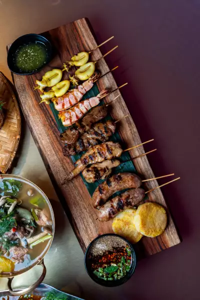 Isaan der Thai | The Yaang Platter, an assortment of skewered delights, at Isaan der Thai