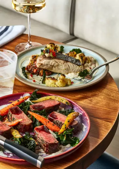 Steak, fish and wine at Lake Club Restaurant at Friday Harbour Resort Steak, fish and wine at Lake Club Restaurant at Friday Harbour Resort