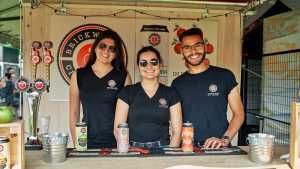 The team from Brickworks Cider is happy to hand out drinks at Fizz Fest The team from Brickworks Cider is happy to hand out drinks at Fizz Fest