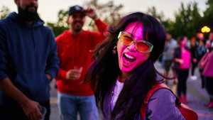 A woman enjoys herself at Fizz Fest A woman enjoys herself at Fizz Fest