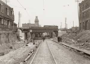 Gladstone House and Queen Street West in 1897