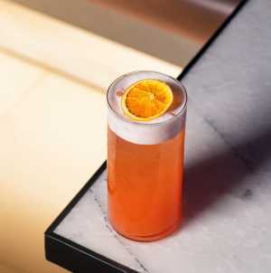 An orange cocktail at Skylight rooftop bar and restaurant at W Toronto hotel An orange cocktail at Skylight rooftop bar and restaurant at W Toronto hotel