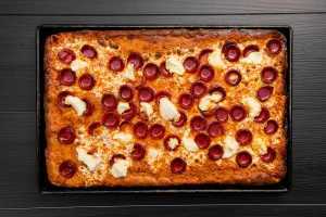 Prince Street Pizza Toronto | The Naughty Pie with pepperoni, Spicy Vodka Sauce, ricotta and hot honey Prince Street Pizza Toronto | The Naughty Pie with pepperoni, Spicy Vodka Sauce, ricotta and hot honey