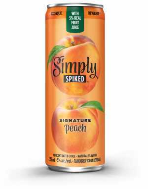 A can of Simply Spiked peach A can of Simply Spiked peach