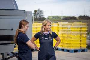 Domaine Queylus | Assistant winemaker Brooke Husband and head winemaker Kelly Masson during production Domaine Queylus | Assistant winemaker Brooke Husband and head winemaker Kelly Masson during production