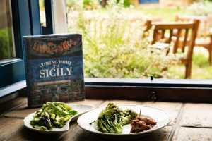 Anna Tasca Lanza Cooking School, Sicily | A meal with a view of an open window and a garden Anna Tasca Lanza Cooking School, Sicily | A meal with a view of an open window and a garden