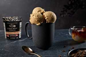 Chapman’s Cold Brew Coffee, which won Bronze in the Most Innovative Ice Cream category, is served inside a mug Chapman’s Cold Brew Coffee, which won Bronze in the Most Innovative Ice Cream category, is served inside a mug