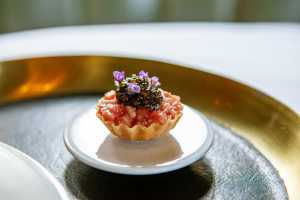 Visa Infinite Dining Series | An A5 beef wagyu tart at Alo, one of the restaurant participating in the Visa Infinite Dining Series
