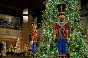Nutcrackers and the grand lobby tree inside the Fairmont Royal York Nutcrackers and the grand lobby tree inside the Fairmont Royal York