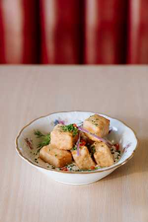 Ayla Upstairs | Crispy Dill Pickle Tofu at Ayla Upstairs Ayla Upstairs | Crispy Dill Pickle Tofu at Ayla Upstairs