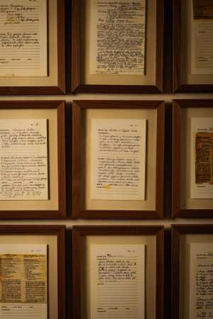 Linny's | Handwritten recipes decorate the entryway at Linny's Linny's | Handwritten recipes decorate the entryway at Linny's