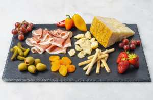 Flavours of Europe with Prosciutto di Parma PDO and Grana Padano PDO | A spread of fruit with cheese and ham from Italy