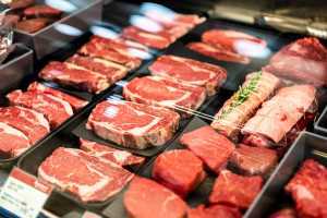 Your Guide to Ontario Beef | An overhead shot of meat under the glass at Sanagan's Meat Locker