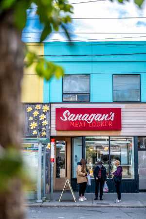 Your Guide to Ontario Beef | The exterior of Sanagan's Meat Locker on Gerrard Street East