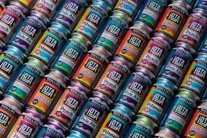 iOTA non-alcoholic beer | A colourful flat-lay of cans of iOTA non-alcoholic beer lineup from Phillips Brewing