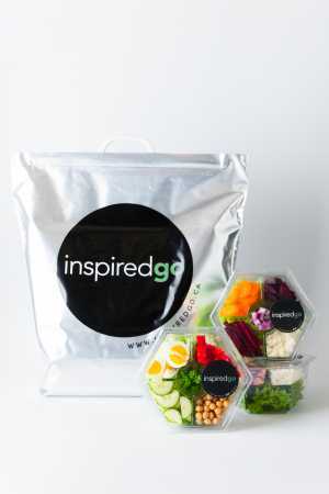 Inspired Go salads | A delivery bag and salads from Inspired Go