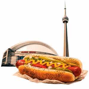 Toronto foodie bucket list | Hotdog outside the Rogers Centre