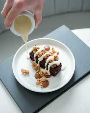 Sara Restaurant Toronto | Chocolate Cake, one of the courses on The Journey menu at Sara Toronto on Portland Street