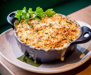 Chubby's baked mac ‘n’ cheese recipe with bacon and okra
