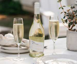 Trius Winery Méthode Cuvé Close with two glasses
