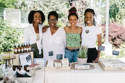 Deeply Rooted Farmers' Market | Jahdiel Watts, Carolyn Harris, Sarah Watts and Kristine Watts from SaSa Naturals