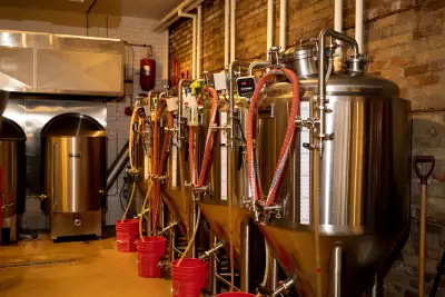 Vats inside Red Tape Brewery