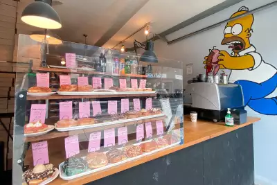 Best doughnuts in Toronto | A case of doughnuts at Machino Donuts