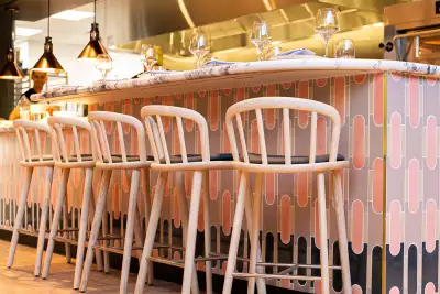 Happy hours in Toronto | Bar seating inside Oretta Midtown